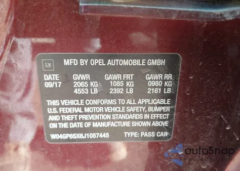 2018 Buick Regal Sportback Essence z USA, uszkodzony, nr VIN W04GP6SX6J1057445